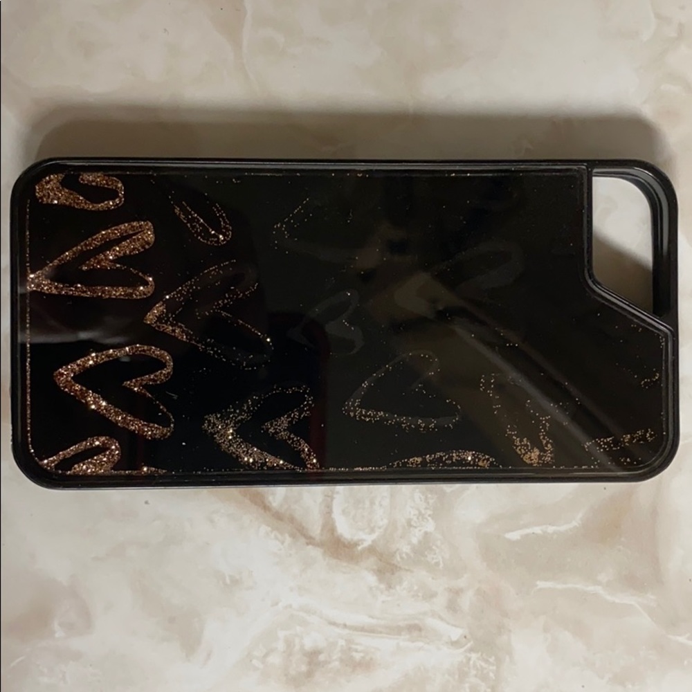 iPhone 7 glittery heart phone case